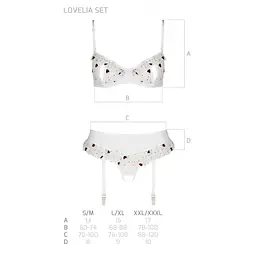 Сексуальний комплект із поясом для панчох Passion LOVELIA Set white L/XL - мініатюра 7