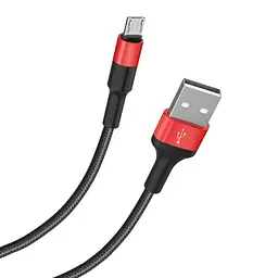 Кабель Hoco X26 Xpress charging data cable for Micro Black & Red