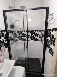 Душові двері Dusel EF185B Black Matt 110x190, універсальні, прозорий, чорний матовий - мініатюра 2