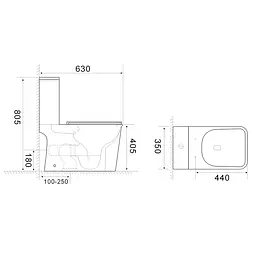 Унітаз-компакт Mixxus Wave-0404-R 630x350x805 мм, Rimless MI6692, Білий - мініатюра 8