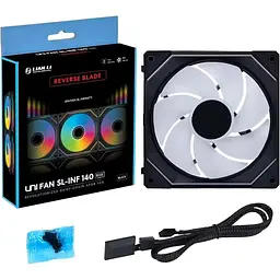 Вентилятор Lian Li Uni Fan SL-INF WIRELESS Reverse 140-1 Black (G99.14RSLIN1W1B.00) - мініатюра 7