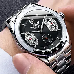 Чоловічий наручний годинник 8267 Silver-Black Winner acs0029763 - мініатюра 2