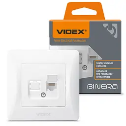 Розетка Videx Binera CAT6 одинарна комп'ютерна біла (VF-BNSK1PC6-W)