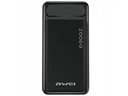 Зовнішній акумулятор (Power Bank) Awei P6K 20000mAh Black