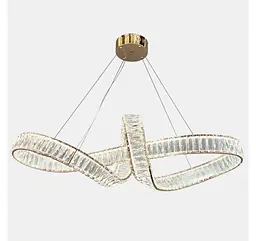 Велика лінійна золота кришталева LED люстра Artlight 549-1000GD довжиною 98 см, 138W, пульт та диммер - мініатюра 5