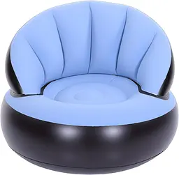 Надувне крісло AIR SOFA / Надувне велюрове крісло 80х80х67 см Блакитний - мініатюра 3