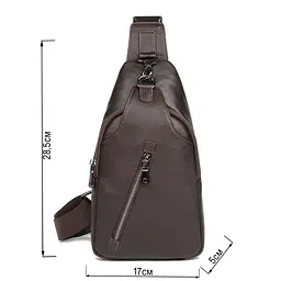 Сумка чоловіча через плече 14952 Vintage коричнева - мініатюра 4