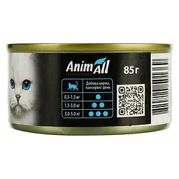 Вологий корм для котів AnimAll, тунець з куркою, 85 г - мініатюра 3