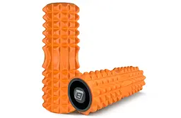 Масажний ролик EasyFit Grid Roller 33 см v.1.2 із заглушками з обох сторін (оранжевий) - мініатюра 3
