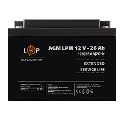 Акумулятор AGM LPM 12V - 26 Ah під болт М5 - мініатюра 3