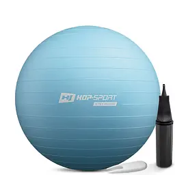 Фітбол Hop-Sport 65см блакитний + насос