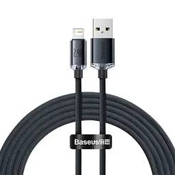USB кабель Baseus Crystal Shine Series Fast Charging Data Cable USB to iP 2.4A 2m Черный CAJY000101