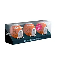 Набір мастурбаторів Satisfyer Masturbator Egg Crunchy 3 шт. білий - мініатюра 2