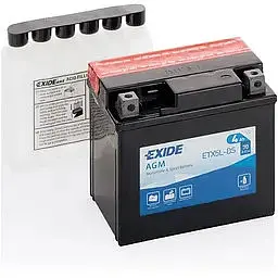 Мото акумулятор EXIDE AGM 6СТ-4Ah АзЕ 12В 70А (EN) ETX5L-BS - мініатюра 2