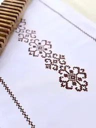 Ранер доріжка Ecotton 45x170 см для обіднього столу водовідштовхувальна в етно-стилі біла (25259) - мініатюра 2