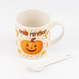 Чашка Elisey Hello Pumpkin! 200 мл з ложечкою помаранчевий (9250-020) - мініатюра 2