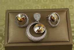 Набір Xuping Jewelry Кришталевий цвіт Сваровськи сріблястий - мініатюра 2