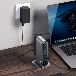 Адаптер Baseus Working Station Three-Screen Multifunctional Type-C Hub Adapter CAHub-DG0G - мініатюра 6