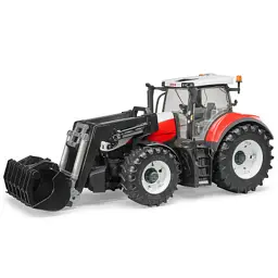 Масштабна модель автомобіля Bruder трактор Steyr 6300 Terrus з навантажувачем червоно-білий масштаб 1: (03181)