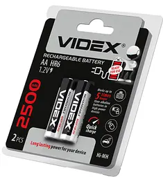 Акумулятори Videx HR6 AA 2500mAh double blister 2 шт. (HR6/2500/2DB)