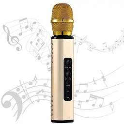 Бездротовий караоке-мікрофон Losso K6 Premium з вбудованим динаміком і Bluetooth Gold (18960) - мініатюра 2