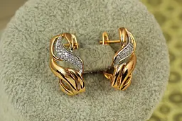 Сережки Xuping Jewelry Мантія з родієм 1,9 см золотисті - мініатюра 2