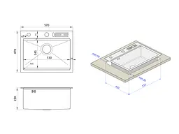 Кухонна мийка з покриттям HoneyComb Nett NSS-5747 - мініатюра 6
