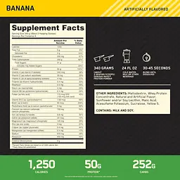 Гейнер Optimum Nutrition Serious Mass Banana 2.722 кг - мініатюра 4