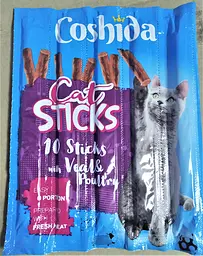 Ласощі м'ясна паличка для котів Coshida Cat Sticks зі смаком телятини та птиці 5 г 20295912