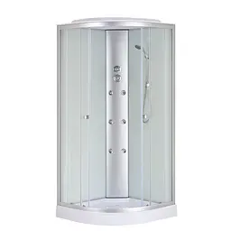 Душовий бокс з гідромасажем Mixxus Strong SBH02-90x90x215-FB Satin низький піддон MI6890, Хром матовый, матовий, хром матовий