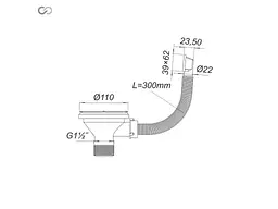 Випуск сифону SOLOPLAST пл. G1½ʺ К1100.2100 - мініатюра 2