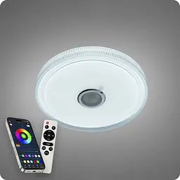 Люстра світлодіодна 517 Dlight RGB з пультом і колонкою 80Вт Білий (02165) - мініатюра 9