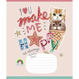 Зошит учнівський "I love you" 012-3295K-3 в клітинку, 12 аркушів
