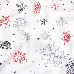 Дитяча постільна білизна фланель Cosas SNOWFLAKES CS6 110х140см (Flannel_SnowflakesGrayRedWhite_38Shadow_140) - мініатюра 8
