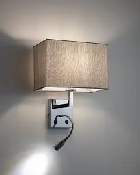 Бра, настінний світильник Nowodvorski 11793 Hotel Mood E27+LED 2x10W+2.2W 4000K IP20 сірий - мініатюра 2