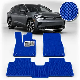 Килимки в салон EVA для Volkswagen ID.4 2020- (Металевий підп'ятник) Сині 3 шт