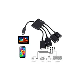 Концентратор Lapara LA-MicroUSB-OTG-HUB black - мініатюра 7