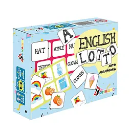 Дитяче лото "English lotto" УМНЯШКА 2118-UM 4 двосторонні поля, 48 фішок