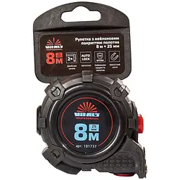 Рулетка Vitals Professional з нейлоновим покриттям автостоп 8 м х 25 мм (181737) - мініатюра 3