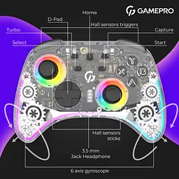 Геймпад GamePro бездротовий прозорий (GPX13T) - мініатюра 16
