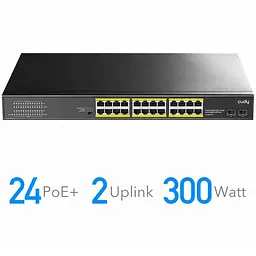 Комутатор Cudy GS1028PS2, 24-Gigabit PoE+ Switch with 4 Uplink Gig Ports and 2 Gig SFP Slots 300W (GS1028PS2) - мініатюра 2