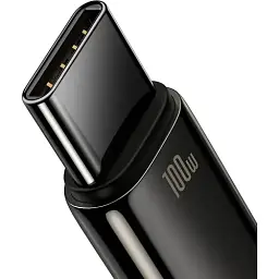 Кабель Baseus Tungsten Gold Fast Charging Cable USB to Type-C 100W 1m CAWJ000001 Black - мініатюра 4