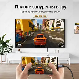 Універсальний кабель Type-C на HDMI UGREEN MM142 USB-C HDMI 1.5м 4K 60Hz Thunderbolt 3 type c to HDMI - мініатюра 4