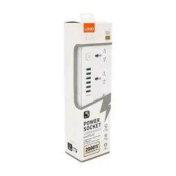 Сетевой фильтр питания LDNIO SС5614, 5 роз, 6 USB, 2м, White (SС5614) - миниатюра 3