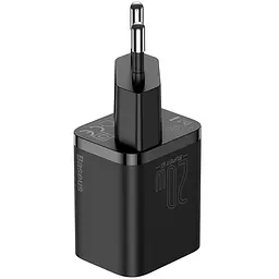 МЗП Baseus Super Si Quick Charger 20W (1USB-C) + кабель Type-C to Lightning (TZCCSUP-B) Чорний - мініатюра 4