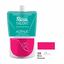 Фарба акрилова Рожева (09) 200 мл ROSA Talent (4823098548850)