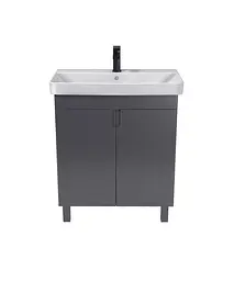 Тумба Мойдодир Simple Graphite 70-U з умивальником River 70 графітова універсальна Графіт - мініатюра 3
