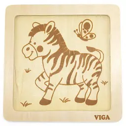Дерев'яний міні-пазл Viga Toys Зебра 4 елементи (51317) - мініатюра 3