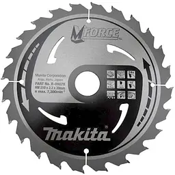 Диск пиляльний по дереву 210х30 мм 24T Makita M-Force B-08078