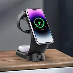 Бездротова док-станція 3-в-1 T17 MagSafe RGB чорний - мініатюра 5